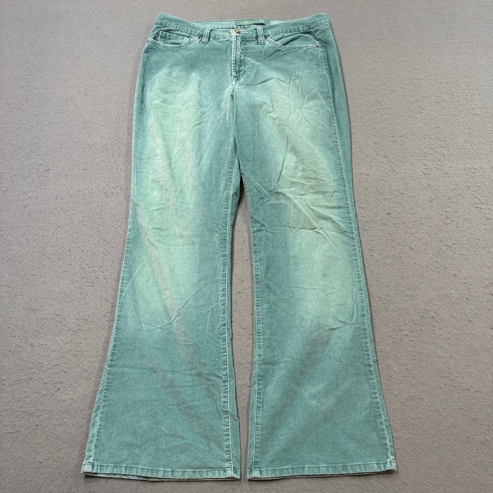 Jeanstar Corduroy Pants Women's 12 Teal Flared Leg Slim Fit Stretch Boho Retro
